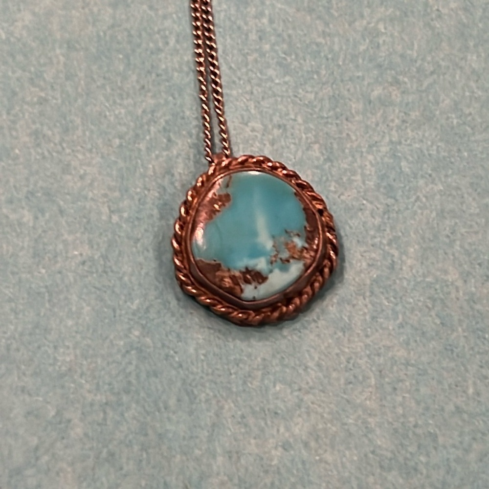 1970s turquoise and silver necklace